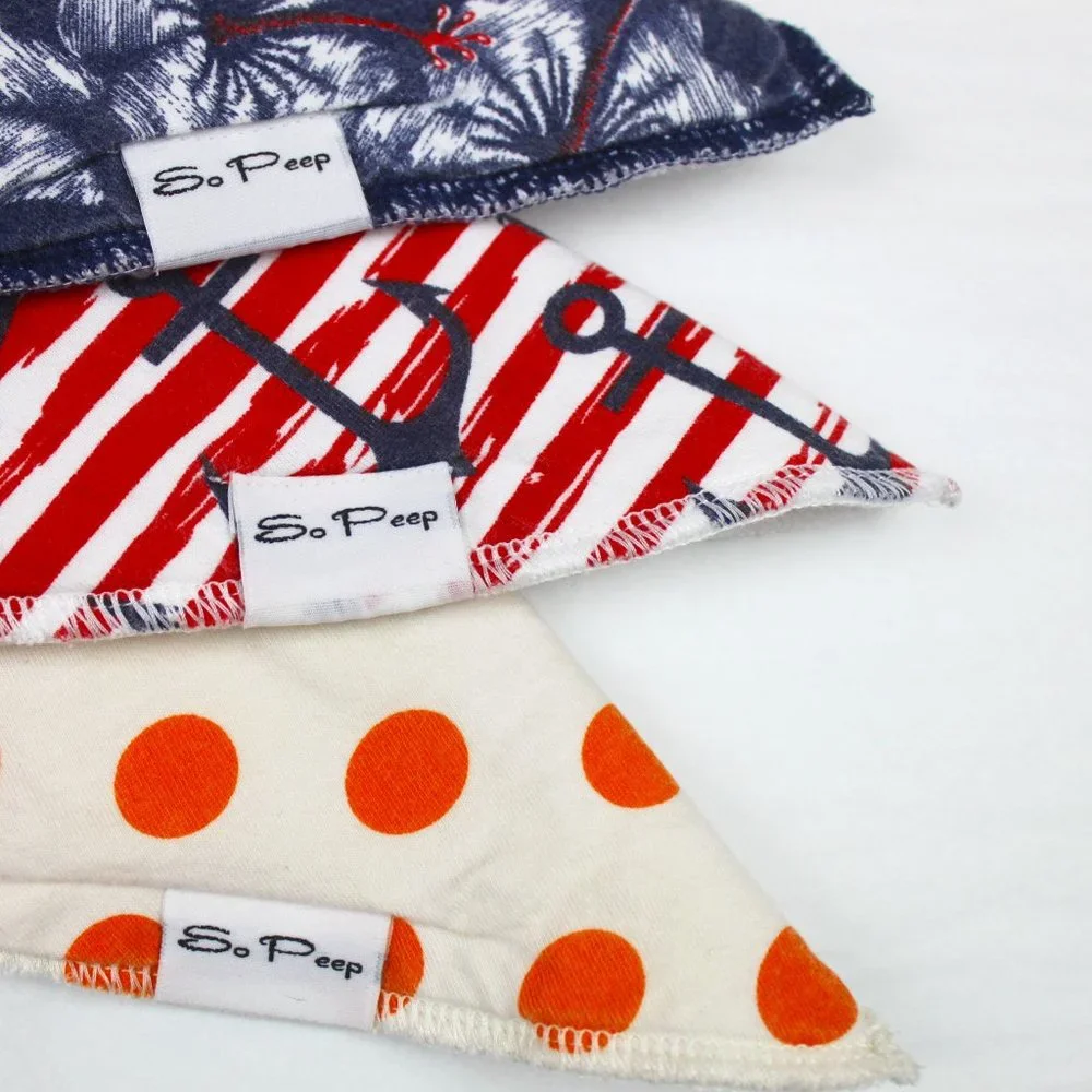 So Peep Lot of 3 Baby Bandana Organic Cotton Bibs
